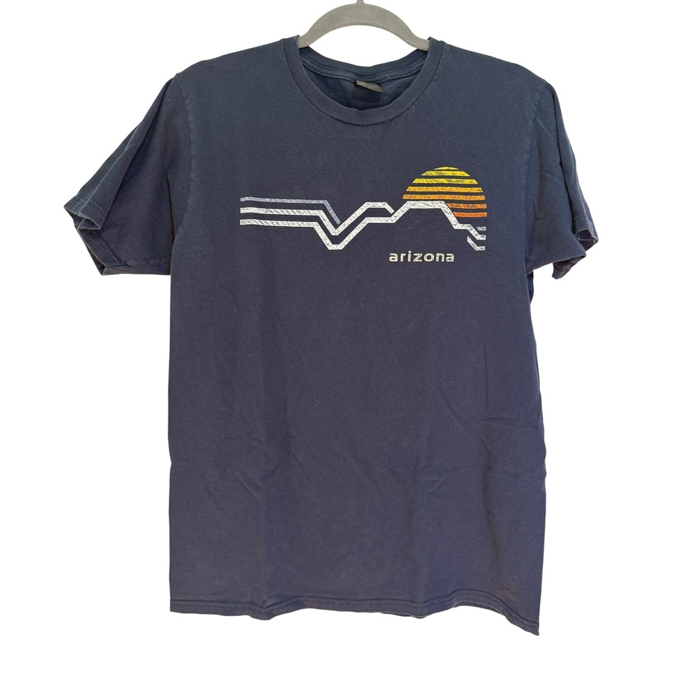 Graphic T-Shirt Mens Medium Blue Arizona Retro Gorpcore Souvenir Desert Travel